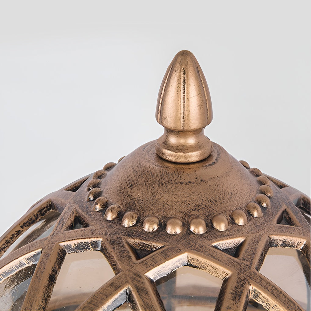 Round Glass E27 Waterproof European Style Outdoor Post Caps Lights-Lighom