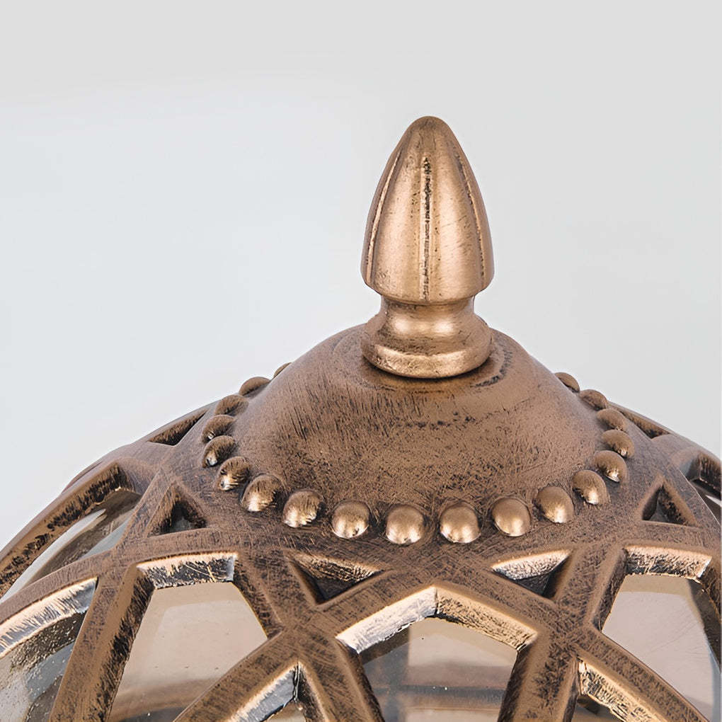 Round Glass E27 Waterproof European Style Outdoor Post Caps Lights-Lighom