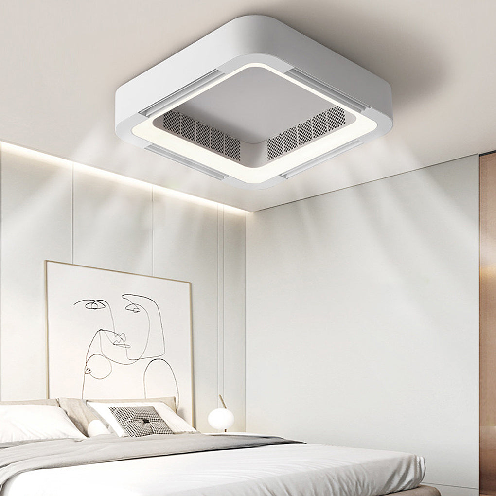 Modern Bladeless Ceiling Fans Lights Inverter Ceiling Fan with Chandelier LED-Lighom