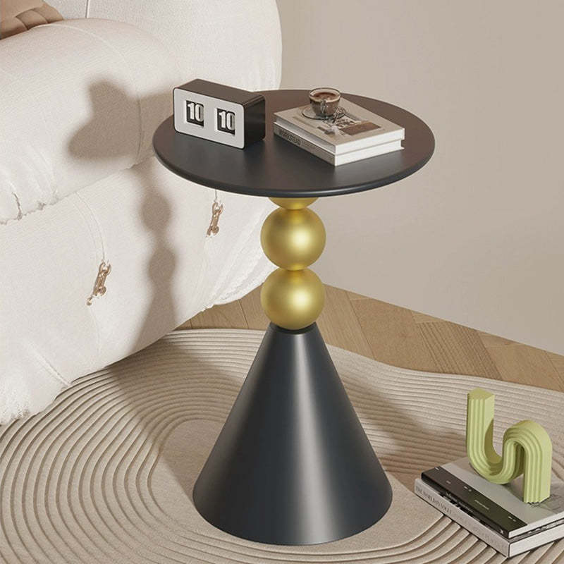 Minimalist Round Iron Metal Coffee Table — Black