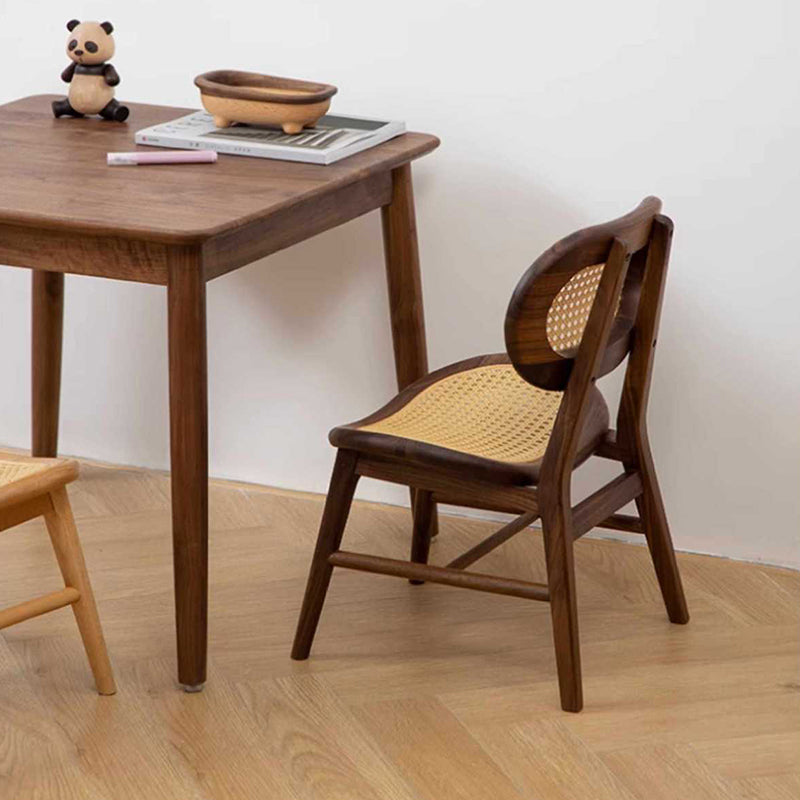 Japanese Rattan Woven Stackable Chair — Wood Color