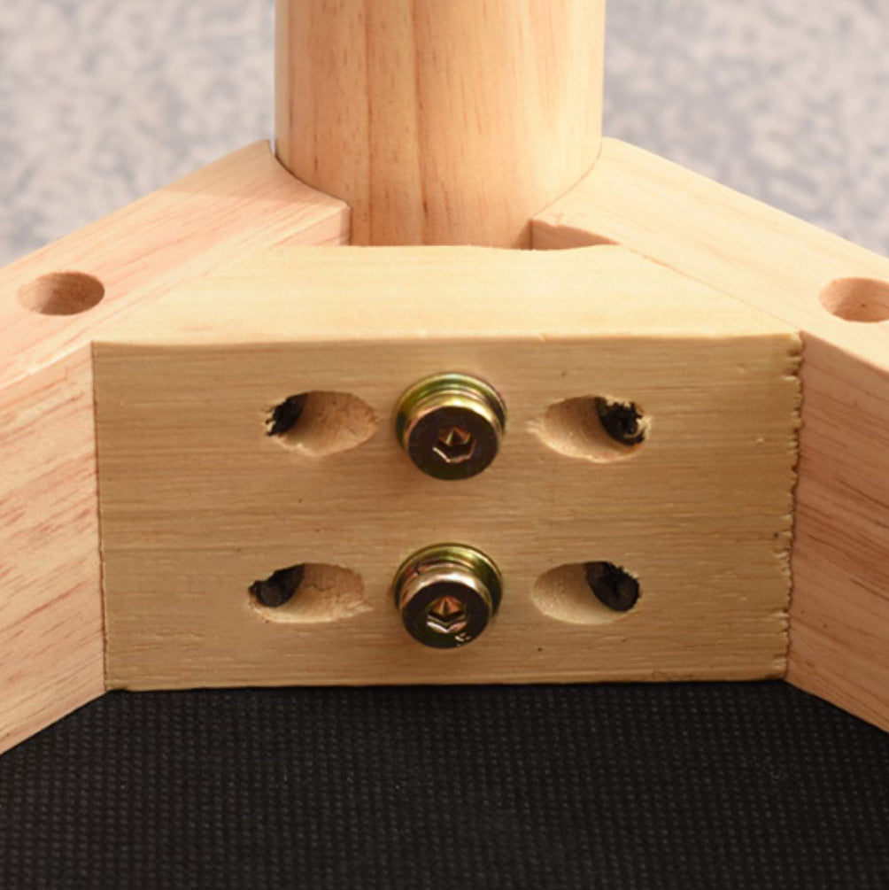 Minimalist Wood Leather Vanity Stool