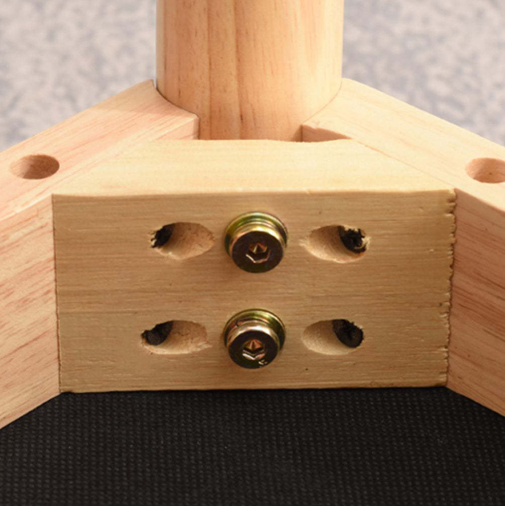 Minimalist Wood Leather Vanity Stool