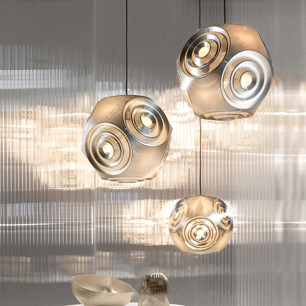 Irregular Circular Stainless Steel Post-Modern Chandelier