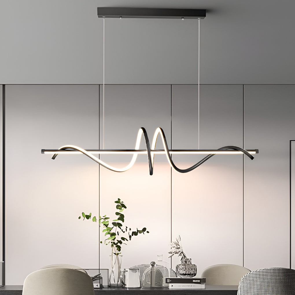 Lighom modern strip black pendant lighting in synthetic — Cool White (6000K) / White