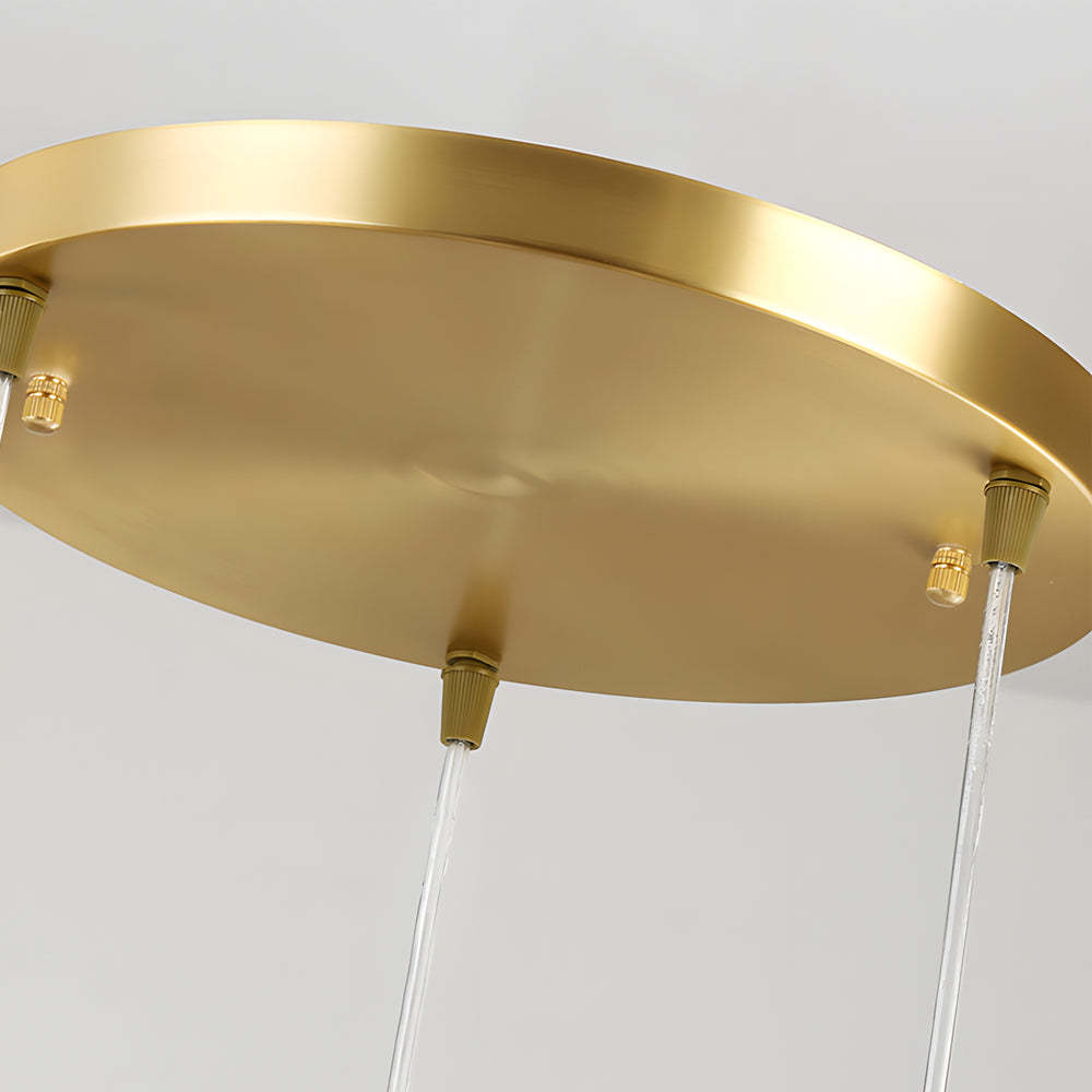 Modern White Glass Globe Gold Island Pendant