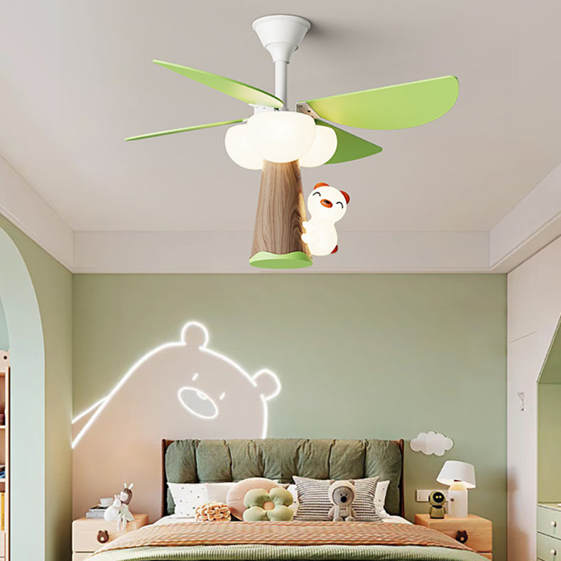 Contemporary Iron Tree Mount Ceiling Fan Light