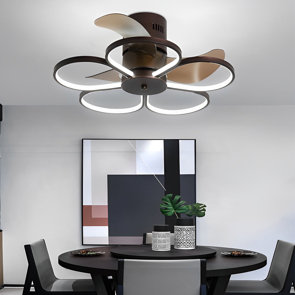 Flowers Intelligent Dimmable LED Mute Bladeless Ceiling Fan