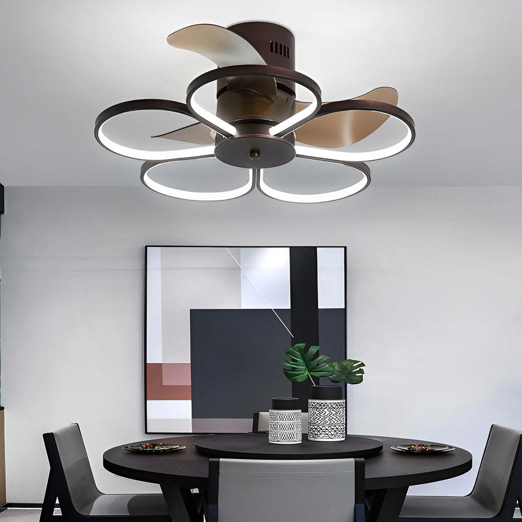Flowers Intelligent Dimmable LED Mute Bladeless Ceiling Fan