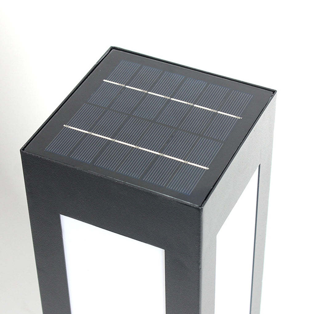 Modern Black Solar Bollard Waterproof LED Outdoor Light