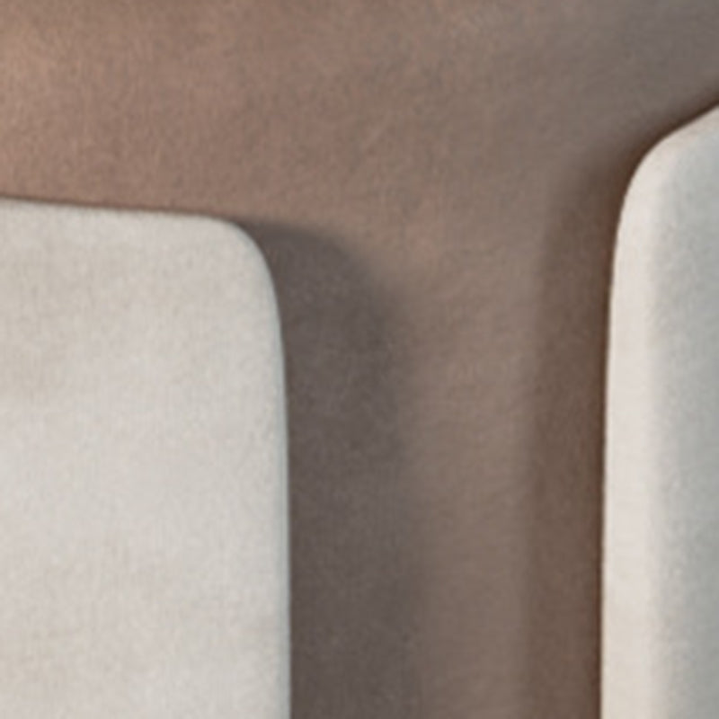 Minimalist Leather Wood Cylinder Footstool — Outside White & Inside Yellow