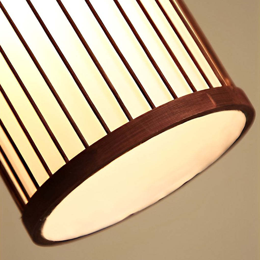 Minimalist Bamboo Hand-Woven LED Retro Pendant