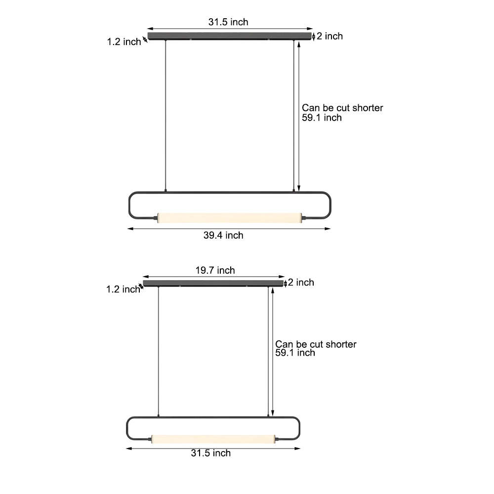 LED Linear Bar Modern Island Pendant Light