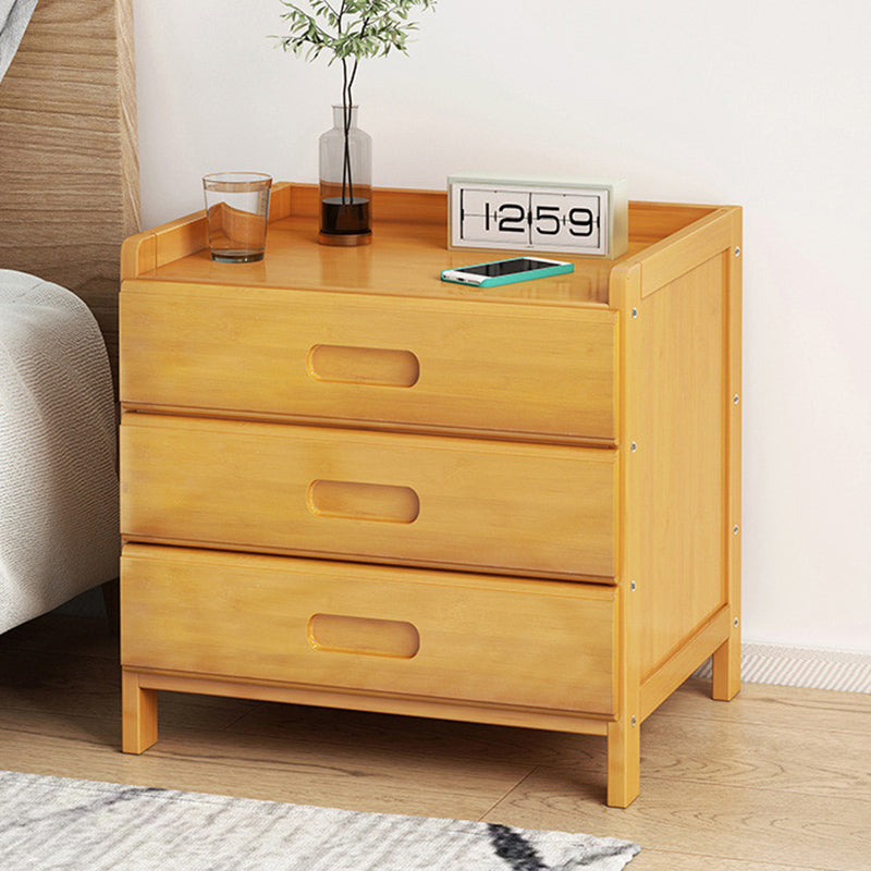 Minimalist Bamboo 1/2-Drawer Nightstand — B - 1 Drawer - Tea Brown
