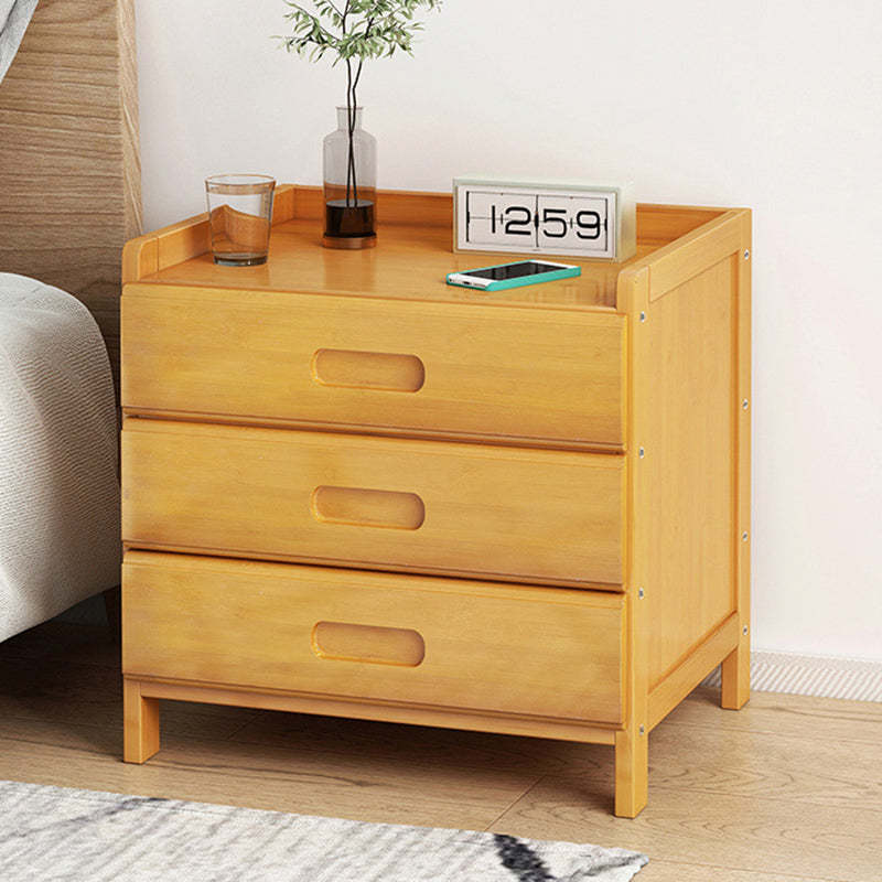 Minimalist Bamboo 1/2-Drawer Nightstand — B - 1 Drawer - Tea Brown