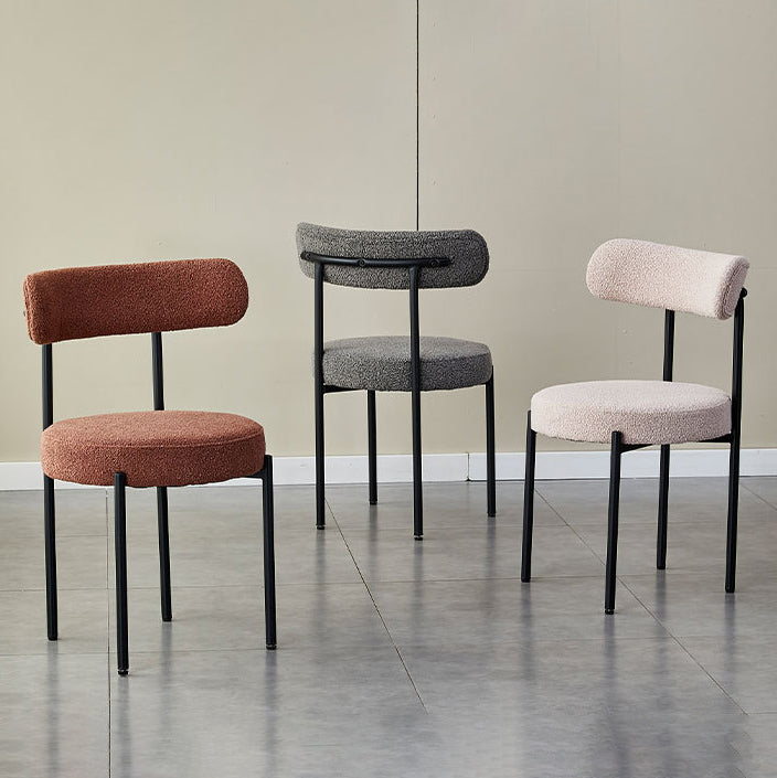 Nordic Round Fabric Metal Dining Chair