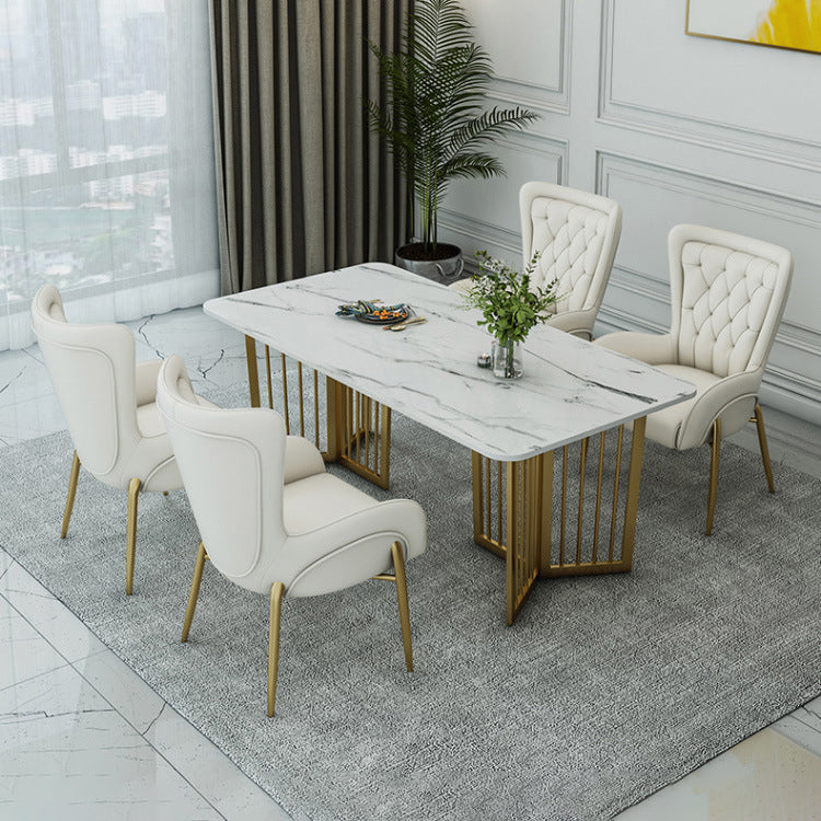 Modern Curved PU Leather Velvet Dining Chair