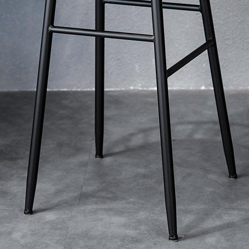 Minimalist Striped Velvet Iron Bar Stool