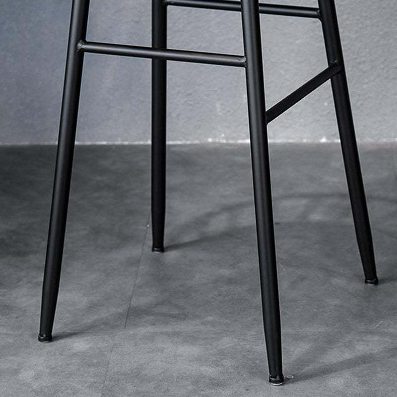 Minimalist Striped Velvet Iron Bar Stool