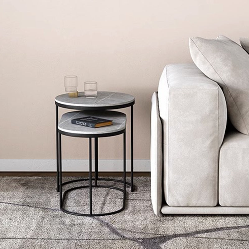 Luxury Oval Sintered Stone Nesting End Table