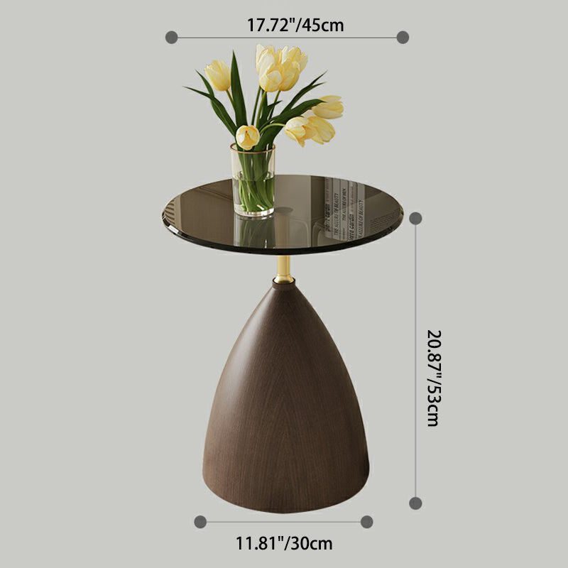 Minimalist Cone Glass Steel End Table