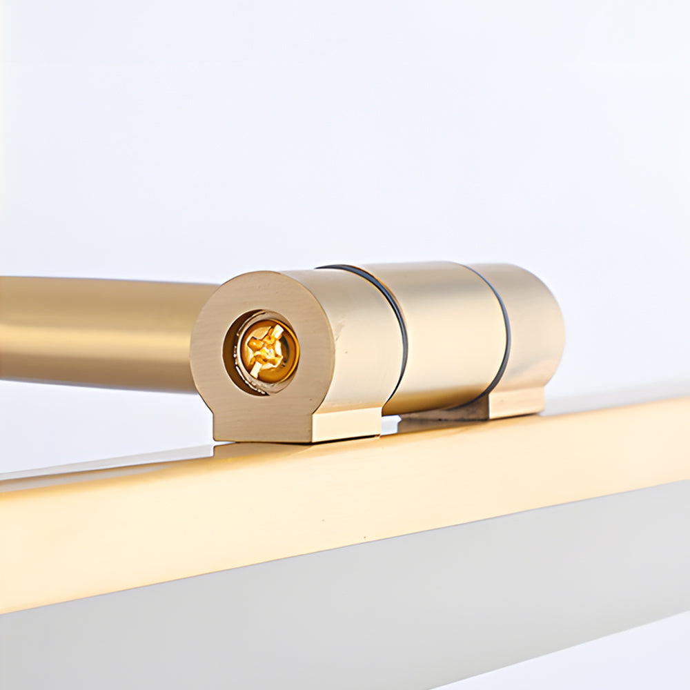 Adjustable LED Bathroom Vanity Mirror Light with Rotatable Flat Bar in Gold/Black Finish-Lighom