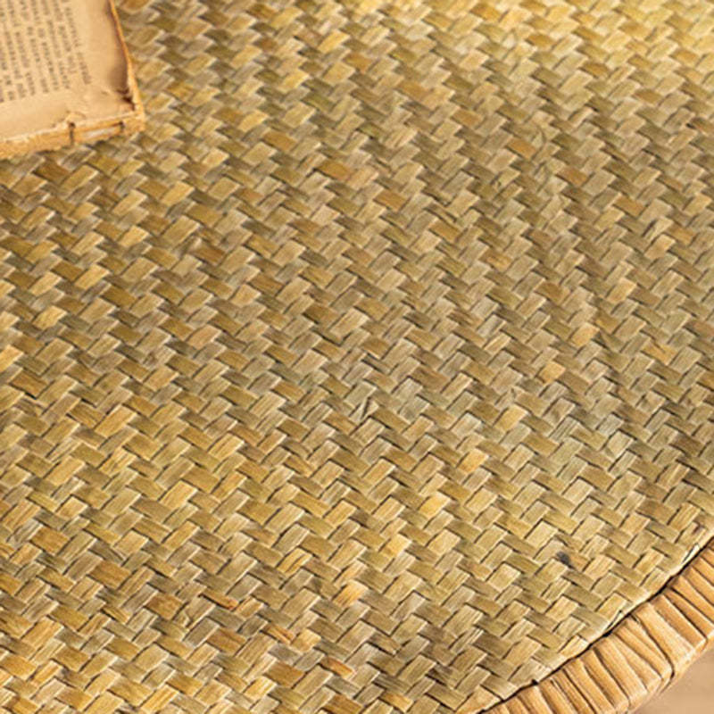 Japanese Round Rattan Iron Coffee Table