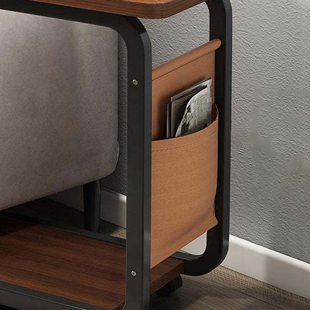 Minimalist Steel Side Table on Wheels