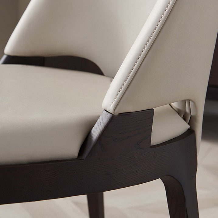 Microfiber Leather Upholstered Dining Chair — White