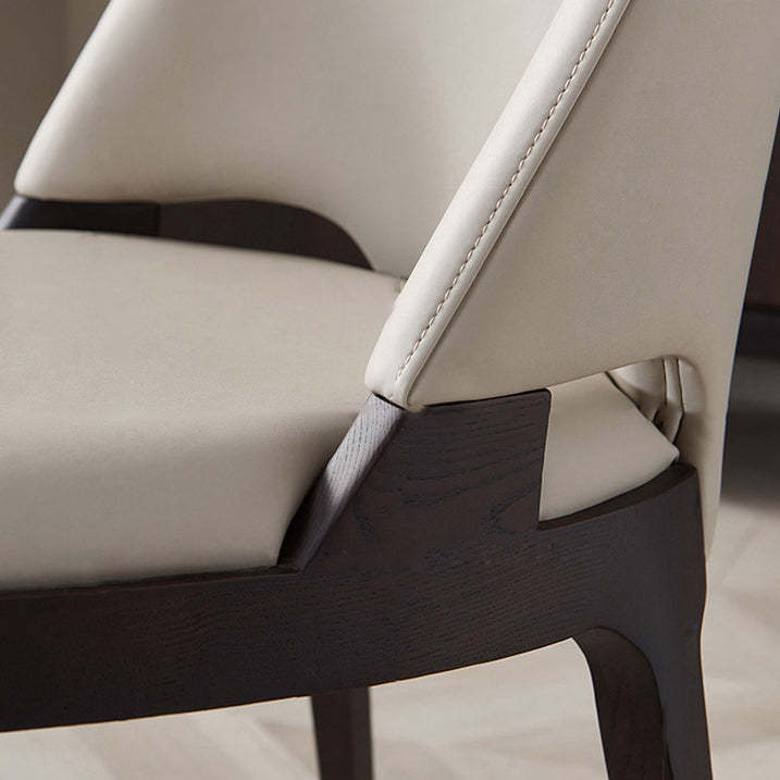 Microfiber Leather Upholstered Dining Chair — White