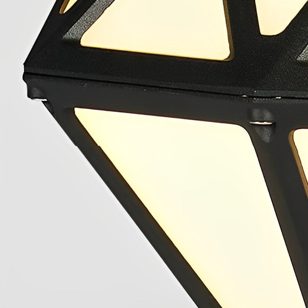Geometric Waterproof LED Intelligent Stable Black Modern Lawn Lamp-Lighom