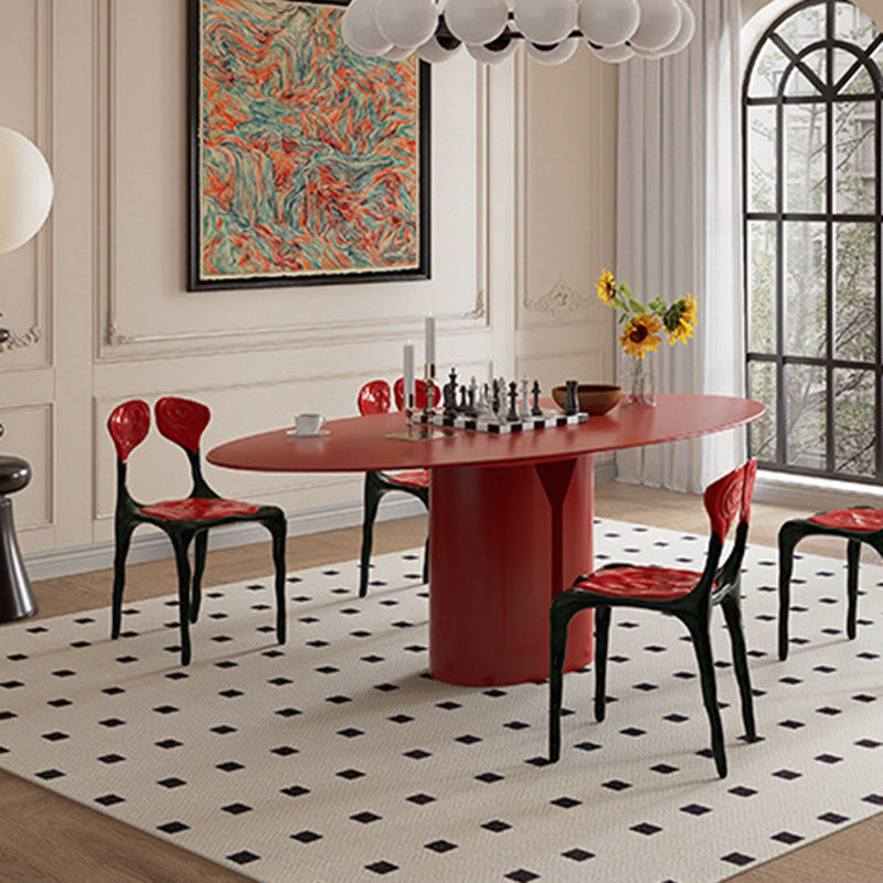 Lighom art deco frp art red dining chairs & benches