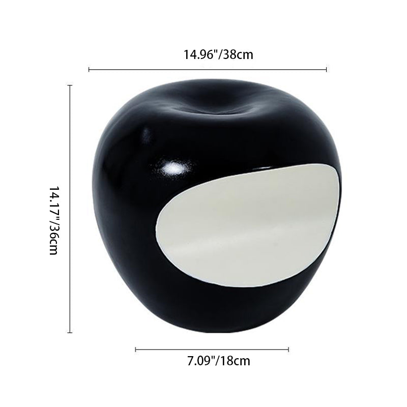 Modern Art Deco Apple Round Resin Chair — Green