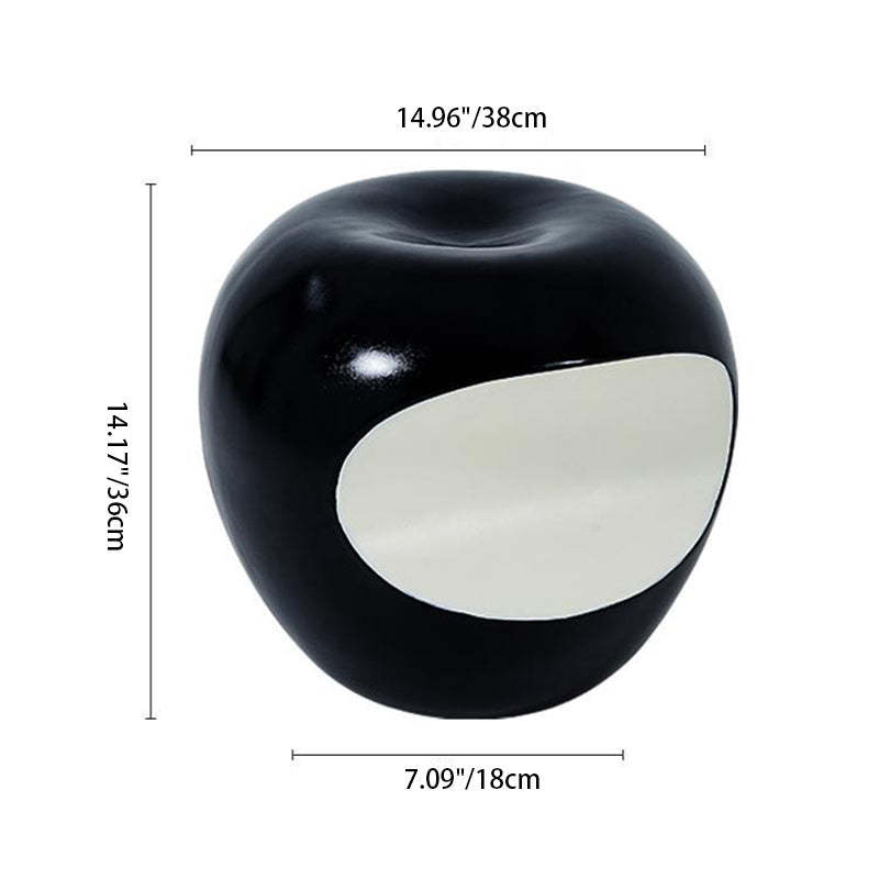 Modern Art Deco Apple Round Resin Chair — Green