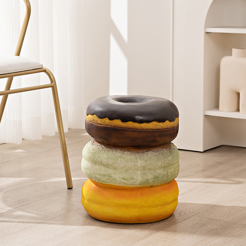 Contemporary Resin Donut Ice Cream Cylindrical Chair