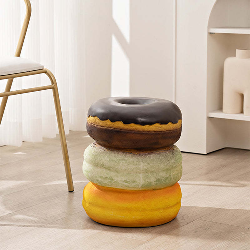 Contemporary Resin Donut Ice Cream Cylindrical Chair