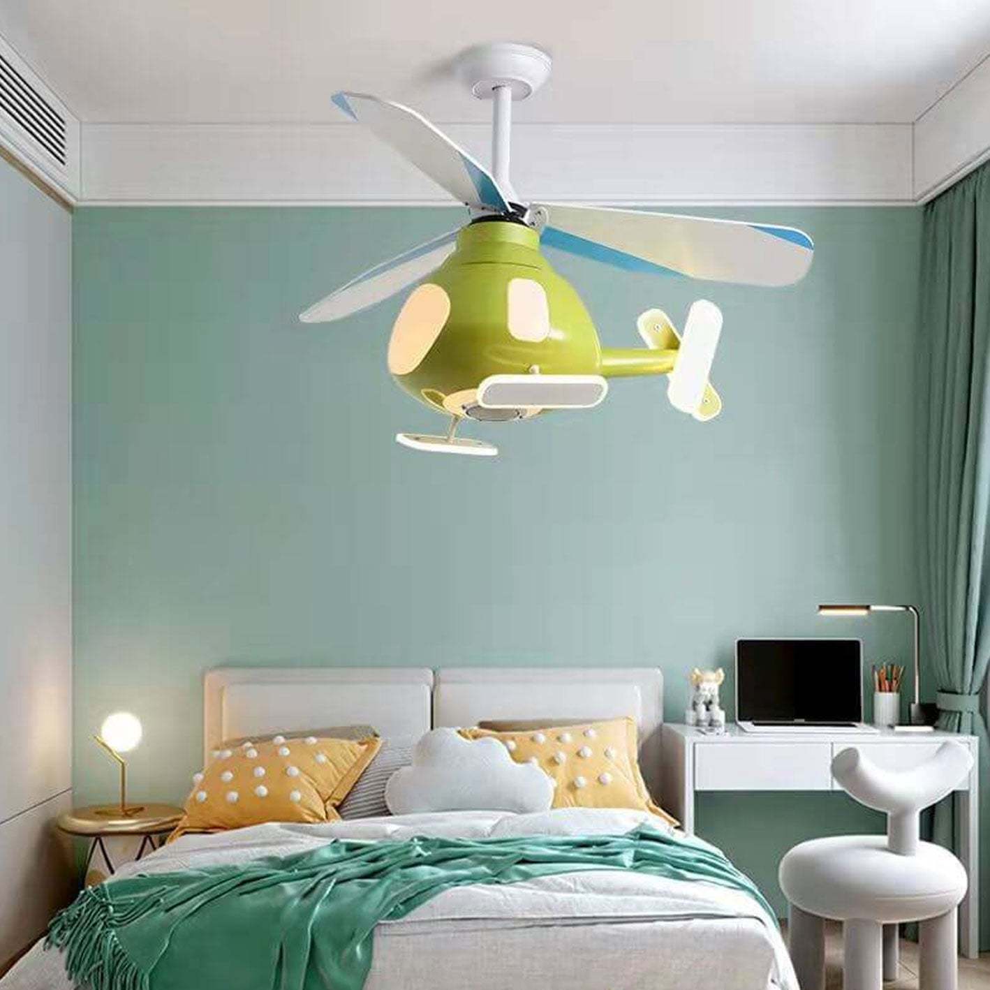 Cartoon Aircraft LED Ceiling Fan Light