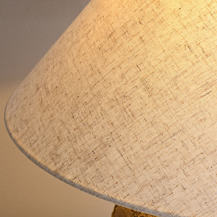 Shabby Chic Cone Fabric Ceramic Jar Table Lamp