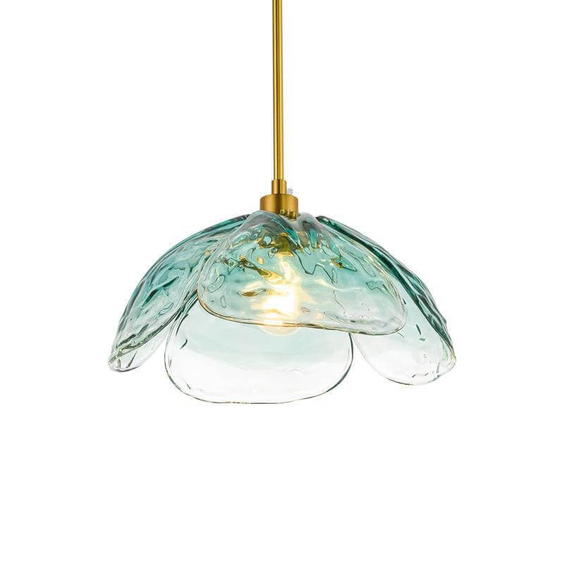Modern Flower Petal Stained Glass Pendant