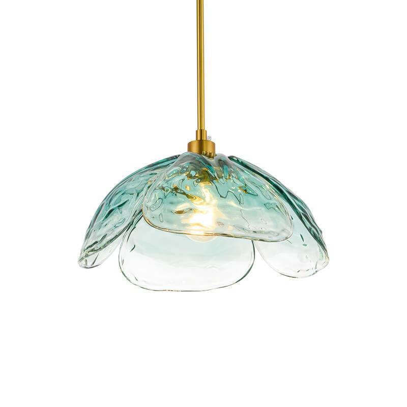 Modern Flower Petal Stained Glass Pendant