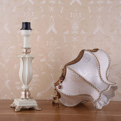 European Court Resin Fabric Table Lamp — Blue / 110V-120V For US/CA