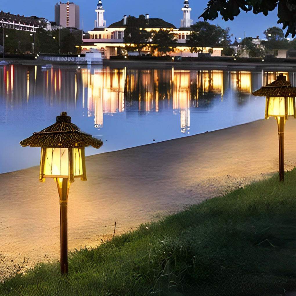Rustic Bamboo E27 Landscape Warm Lights For Pergola Hanging Lighting Or Path Lighting-Lighom