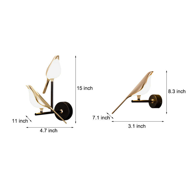 Magpies Creative Bird Adjustable LED Dimmable with Remote Nordic Wall Lamp-Lighom