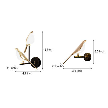 Magpies Creative Bird Adjustable LED Dimmable with Remote Nordic Wall Lamp-Lighom