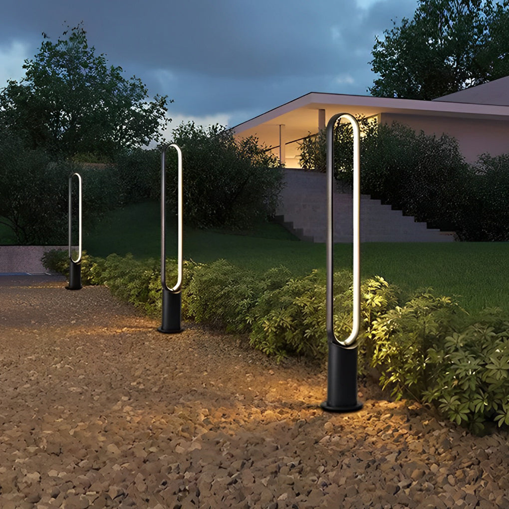 Waterproof Long Strip Aluminum LED Black Modern Solar Pathway Lights-Lighom