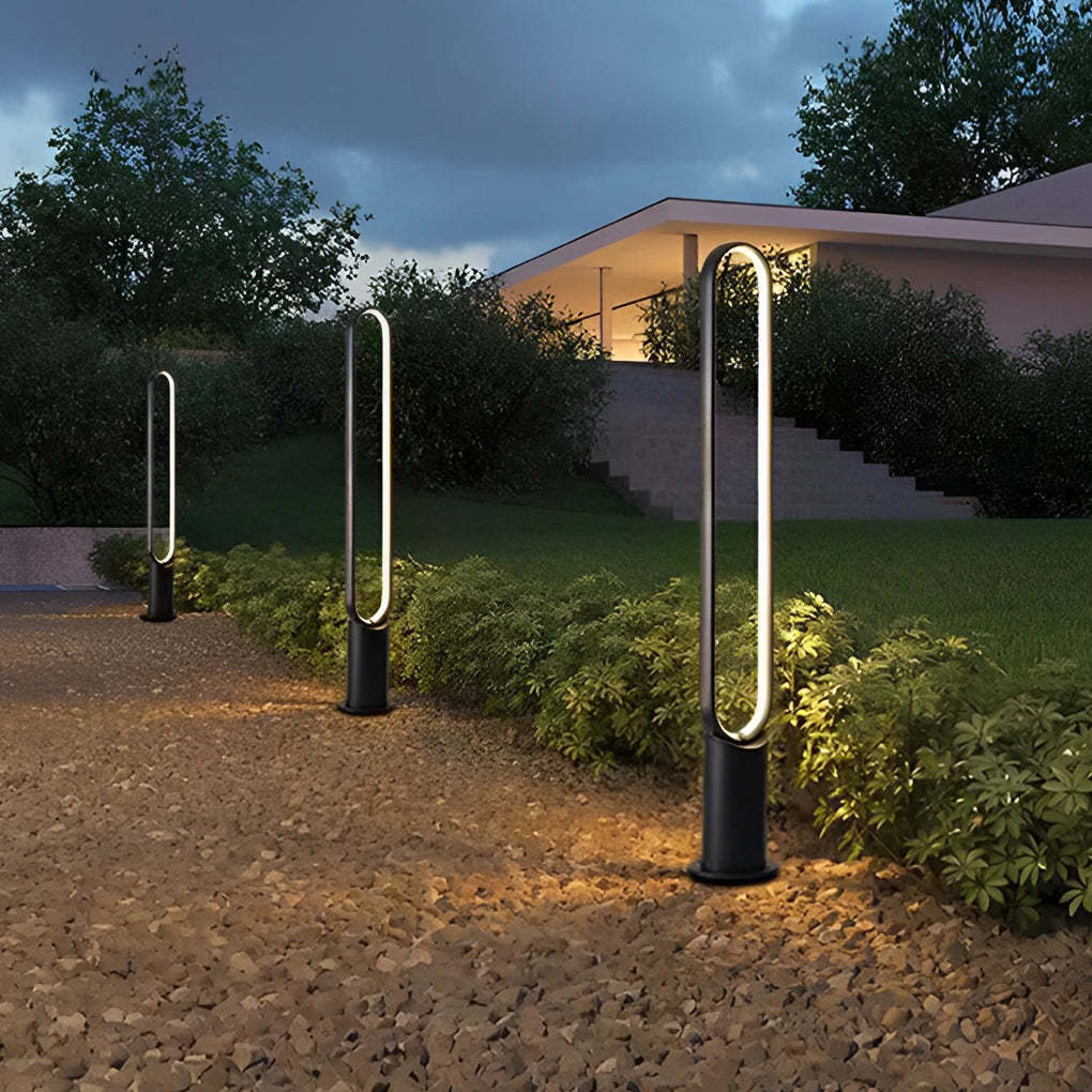 Waterproof Long Strip Aluminum LED Black Modern Solar Pathway Lights-Lighom