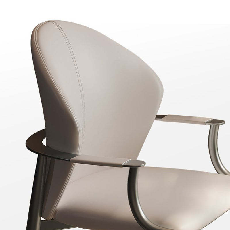 Minimalist Microfiber Leather Square Dining Chair
