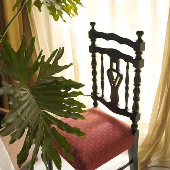French Wood Fabric Dining Chair