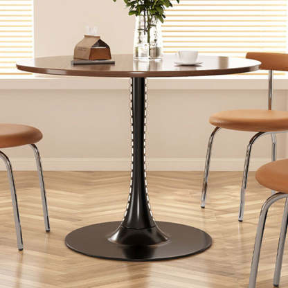 Modern Faux Wood Grain Steel End Table