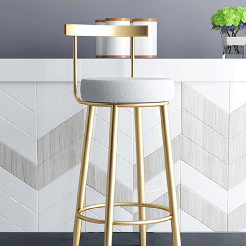 Minimalist round iron fabric marble bar & counter stools